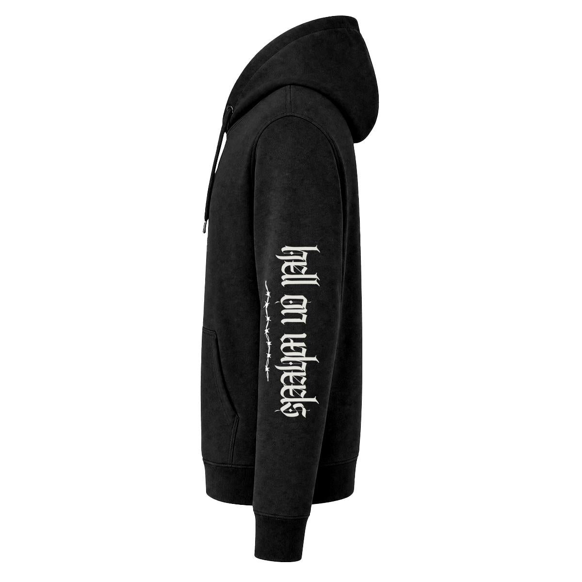 Hell on Wheels Embroidered Logo Sleeve design Hoodie