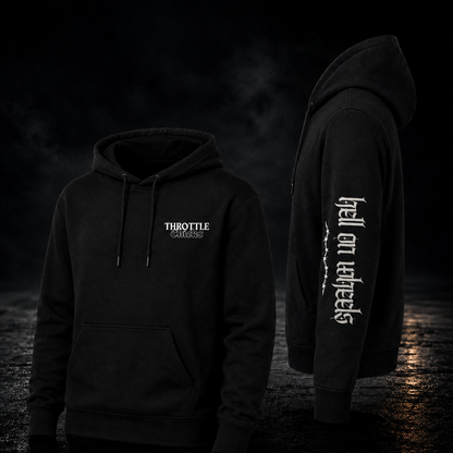 Hell on Wheels Embroidered Logo Sleeve design Hoodie