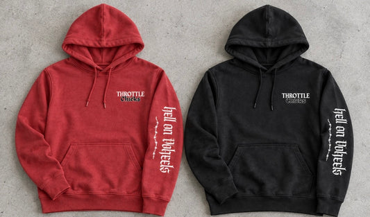 Hell on Wheels Embroidered Logo Sleeve design Hoodie