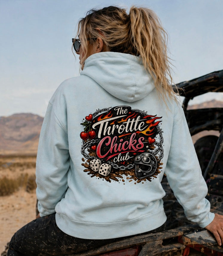 Throttle Chicks Club Hoodie – Street & Garage Edition