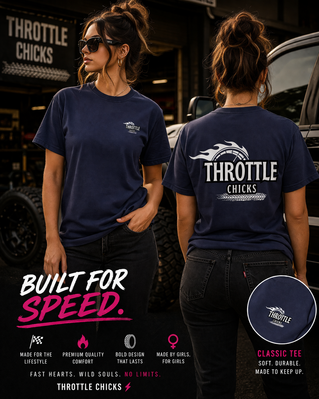 Throttle Chicks Classic Tee — Built for Speed