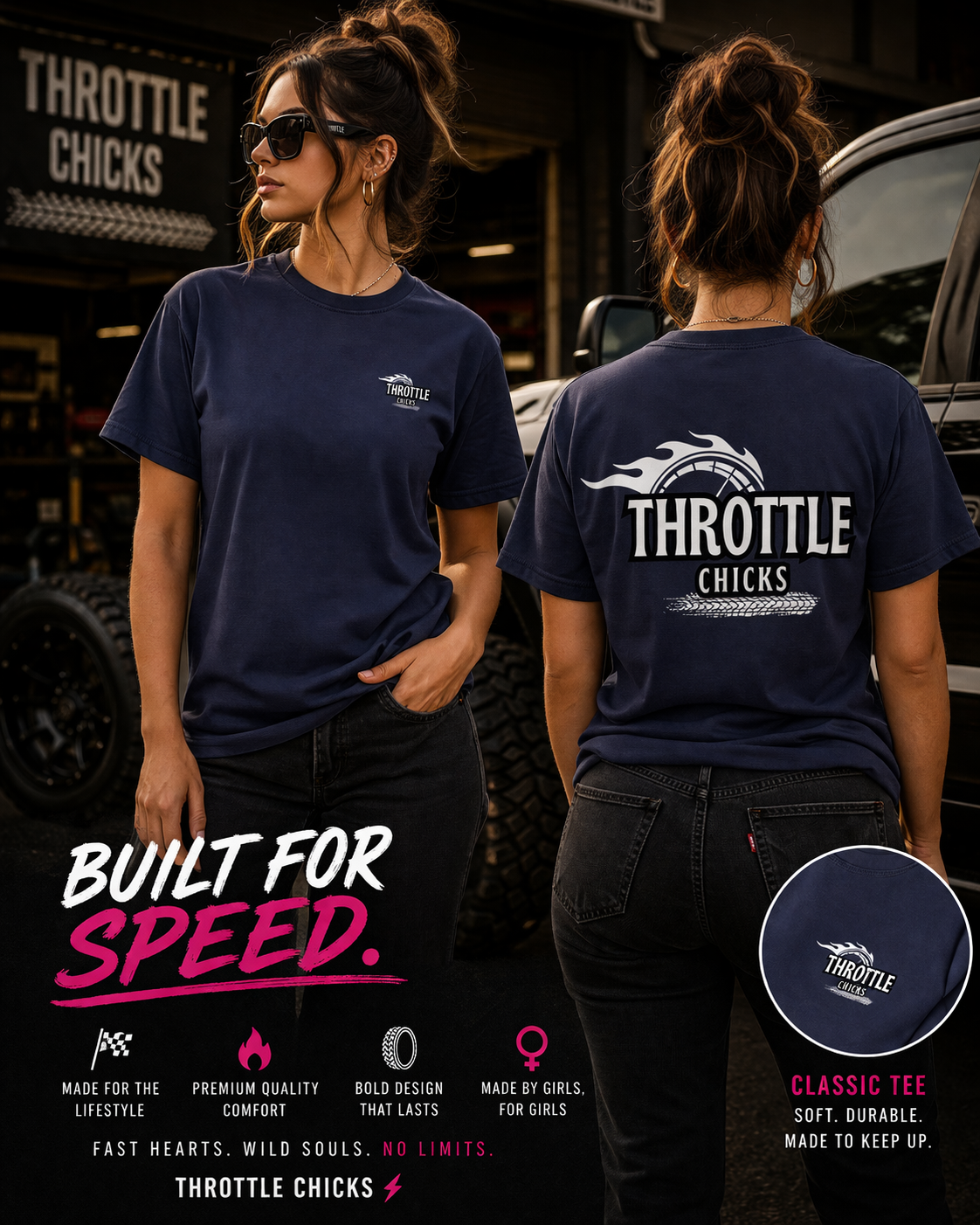 Throttle Chicks Classic Tee — Built for Speed